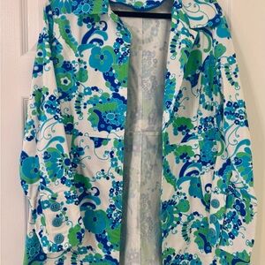 Kenzie NY Floral Blue and Green Women's Jacket